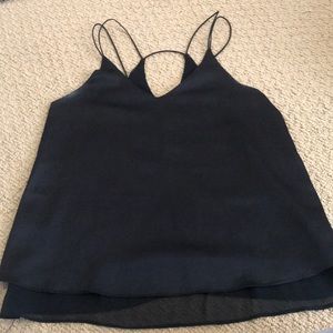 LF silk tank top with sheer underneath!